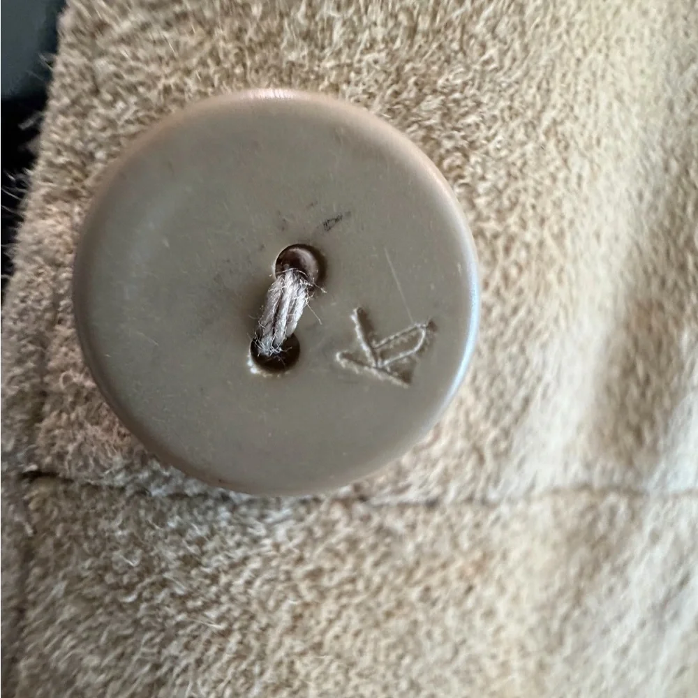 Krizia VTG Sheepskin Suede Button-Front Jacket, tan, IT40 but modern XS, EUC - Picture 12 of 15